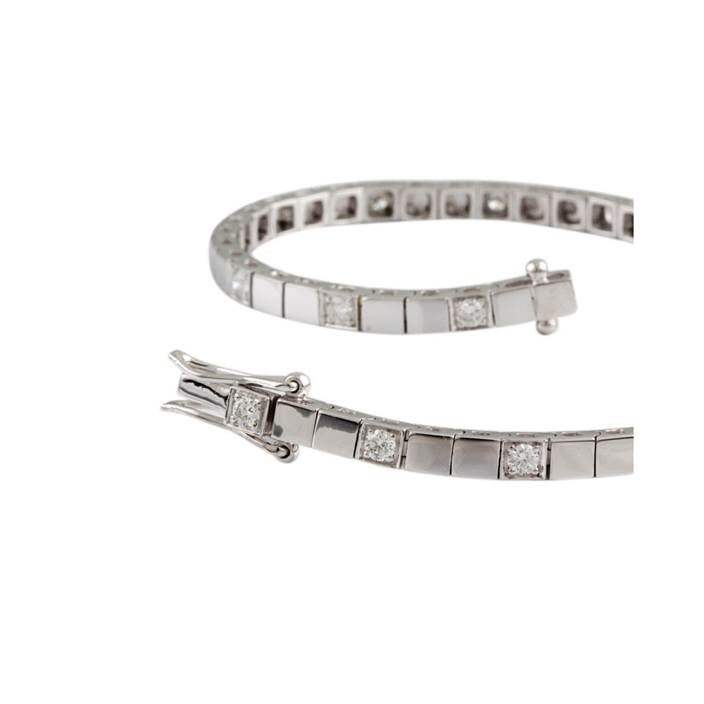 9ct White Gold Diamond Line Bracelet 0.93ct