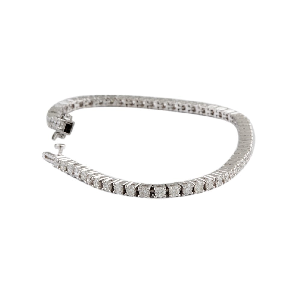 9ct White Gold Diamond Tennis Bracelet 3.15ct
