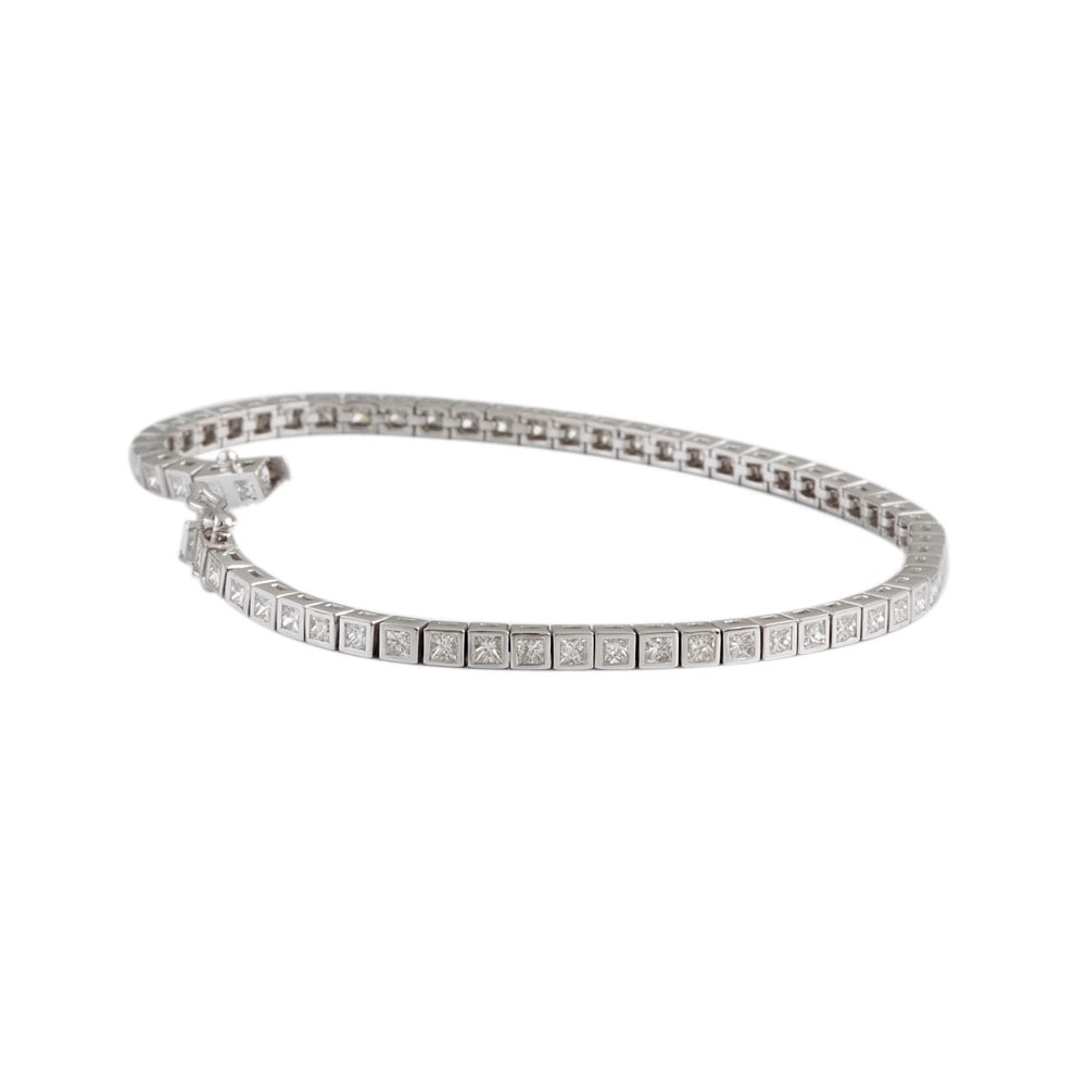 9ct White Gold Diamond Line Bracelet 3.17ct