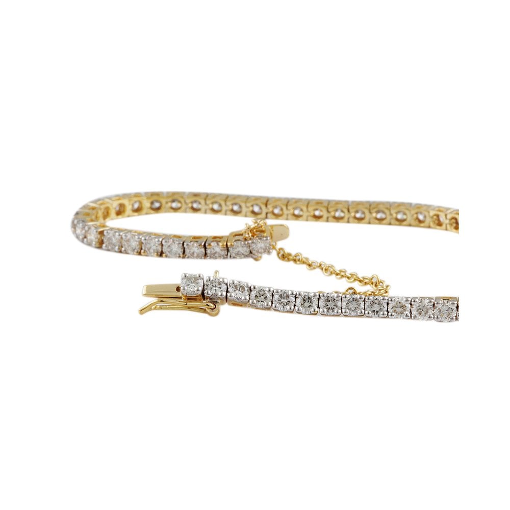 9ct Yellow Gold Diamond Tennis Bracelet 5.60ct