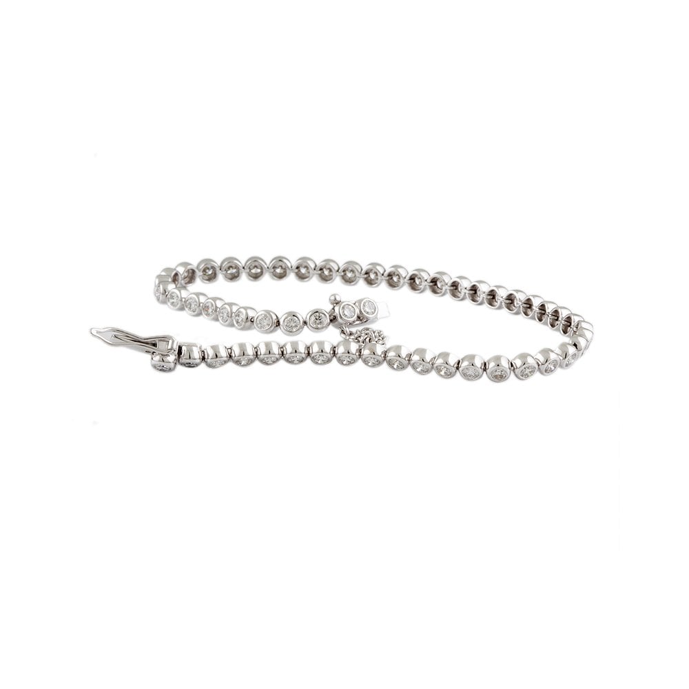 9ct White Gold Diamond Tennis Bracelet 3.06ct
