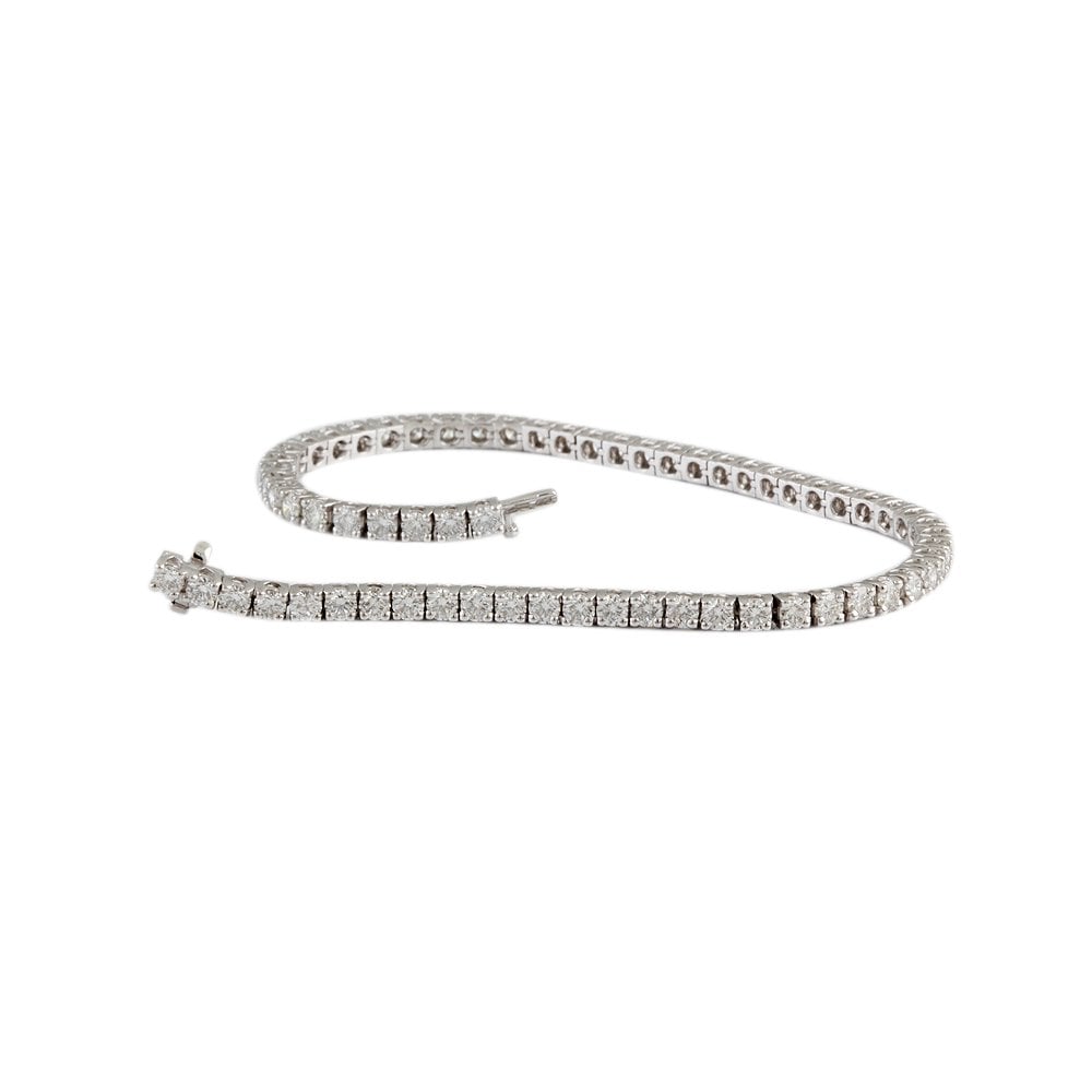 9ct White Gold Diamond Tennis Bracelet 5.12ct