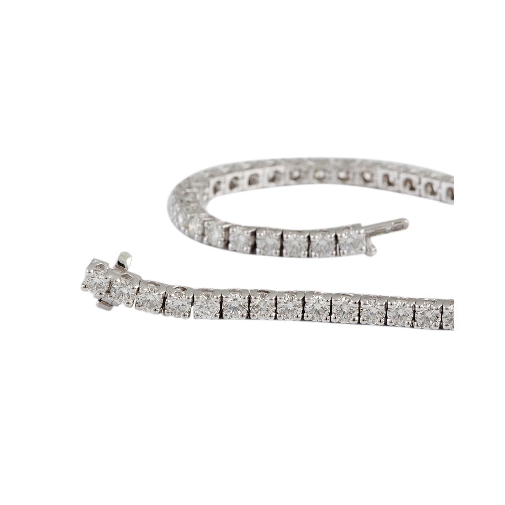 9ct White Gold Diamond Tennis Bracelet 5.12ct
