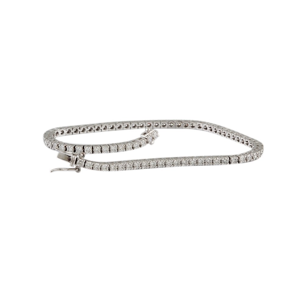 9ct White Gold Diamond Tennis Bracelet 3.25ct