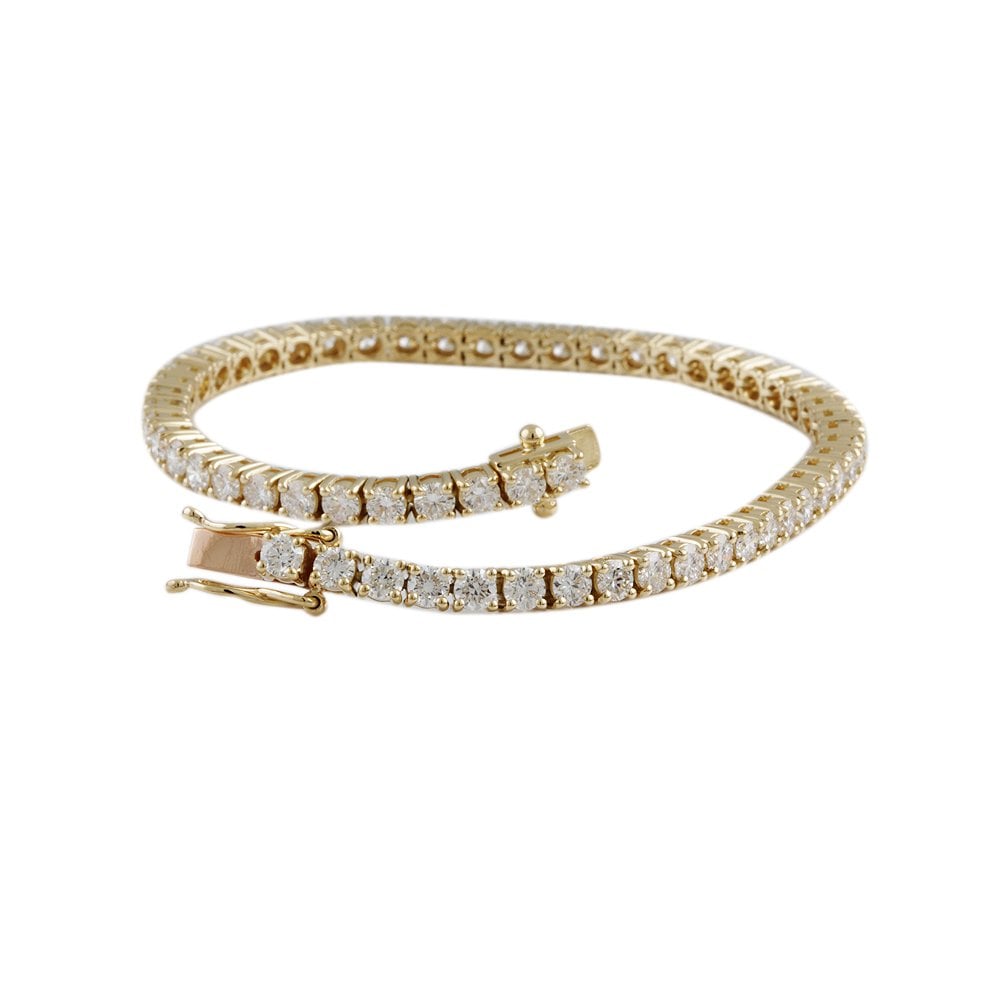 9ct Yellow Gold Diamond Tennis Bracelet 6.07ct