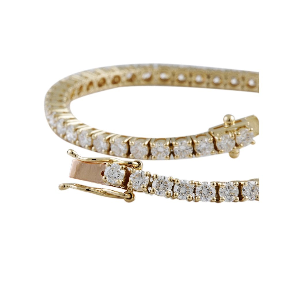 9ct Yellow Gold Diamond Tennis Bracelet 6.07ct