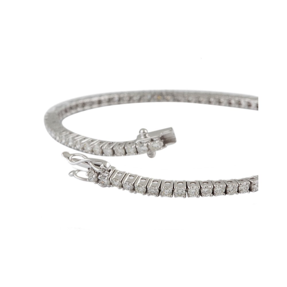 9ct White Gold Diamond Tennis Bracelet 3.10ct