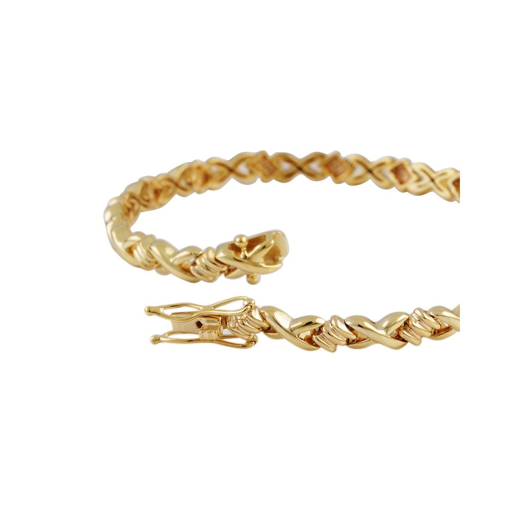 9ct Yellow Gold Kiss Link Bracelet
