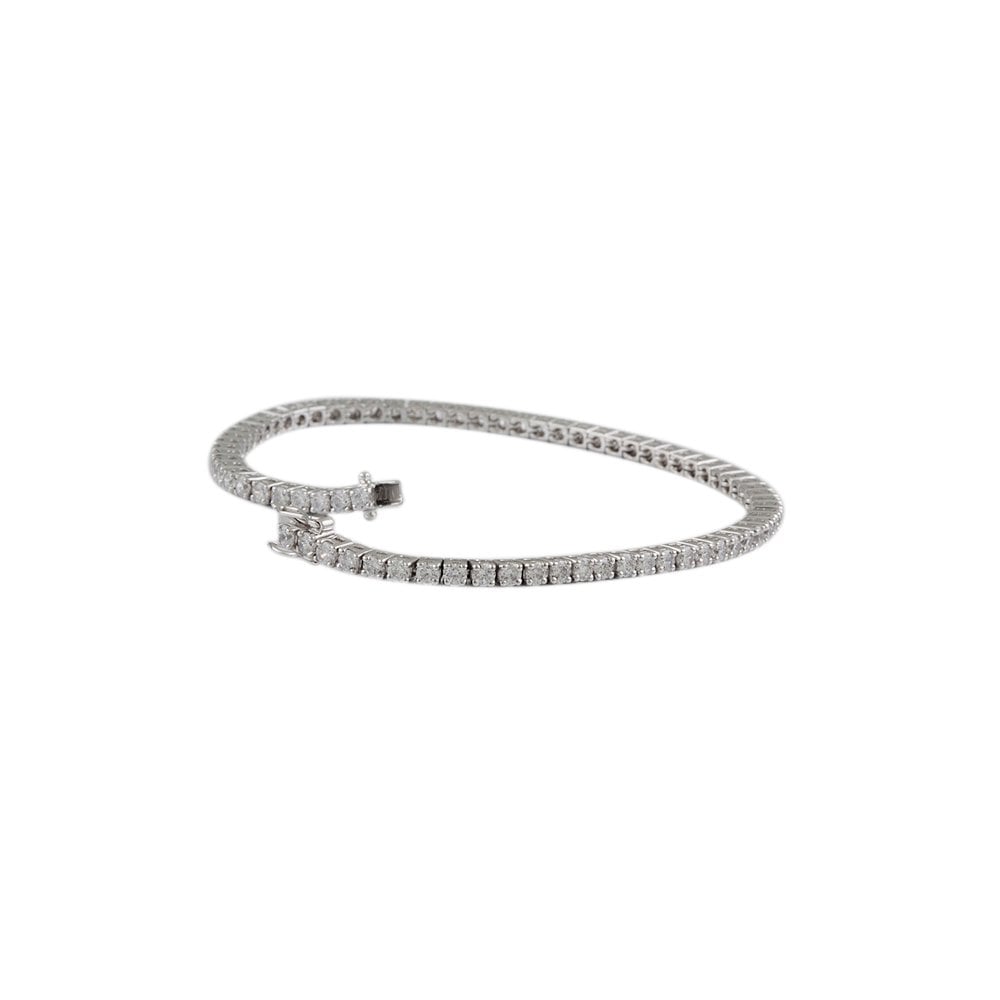 9ct White Gold Diamond Tennis Bracelet 4.10ct