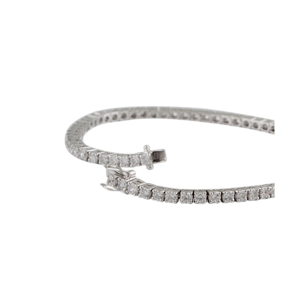 9ct White Gold Diamond Tennis Bracelet 4.10ct