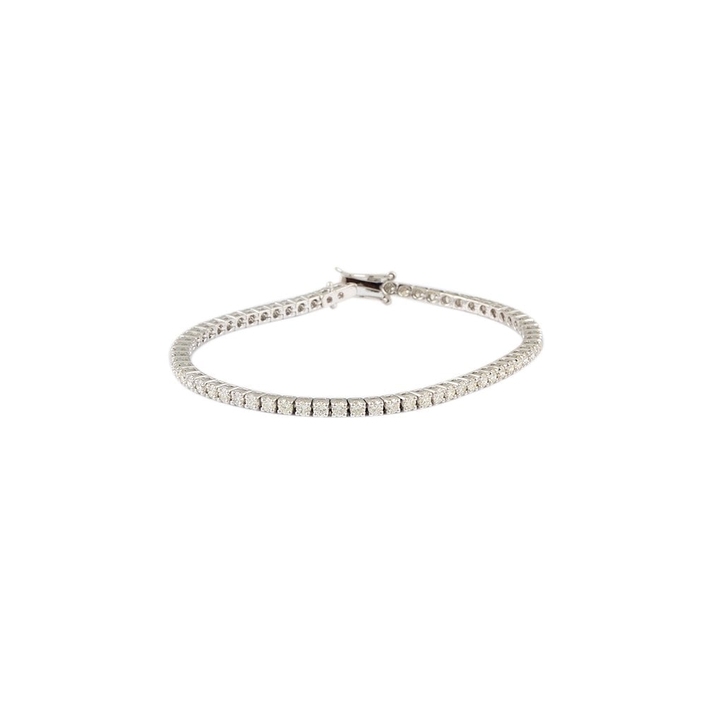 9ct White Gold Diamond Tennis Bracelet 4.29ct