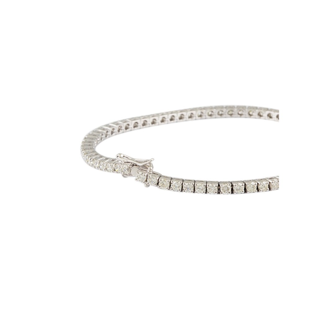 9ct White Gold Diamond Tennis Bracelet 4.29ct