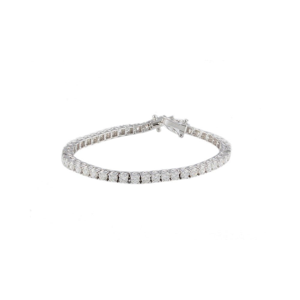 9ct White Gold Diamond Tennis Bracelet 6.26ct