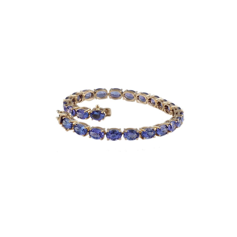 9ct Yellow Gold Tanzanite Line Bracelet 21.01ct
