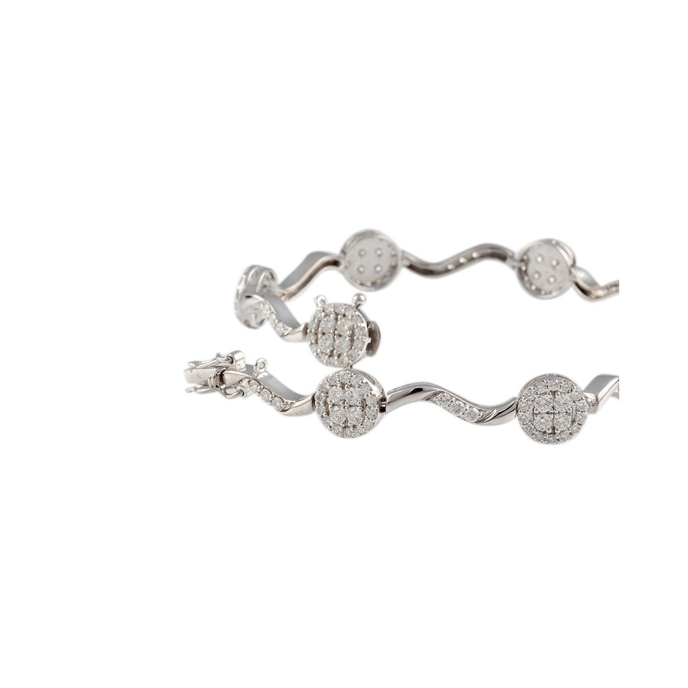 9ct White Gold Diamond Set Statement Bracelet 12.55ct