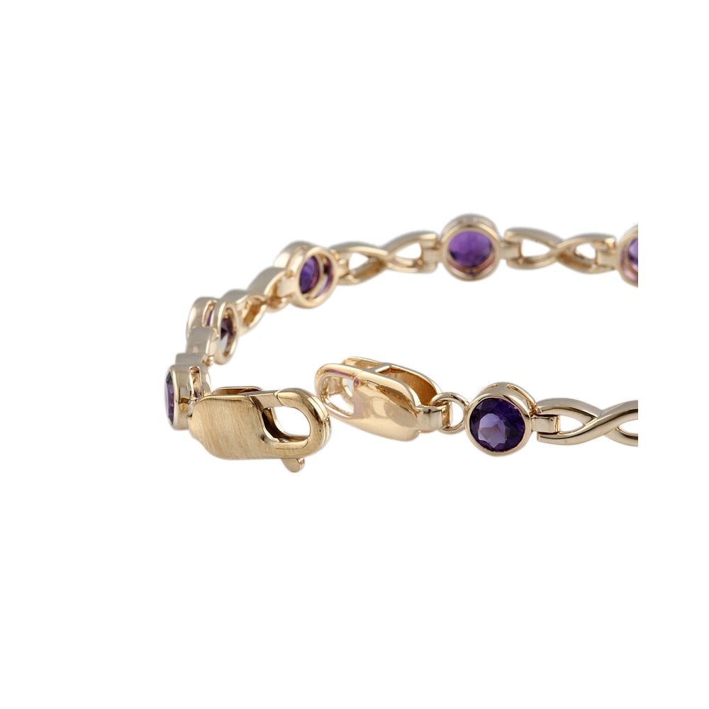 9ct Yellow Gold Amethyst 4.13ct Line Bracelet