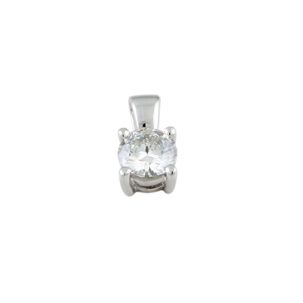 9ct White Gold 0.60ct Round Brilliant Cut Diamond Solitaire Pendant