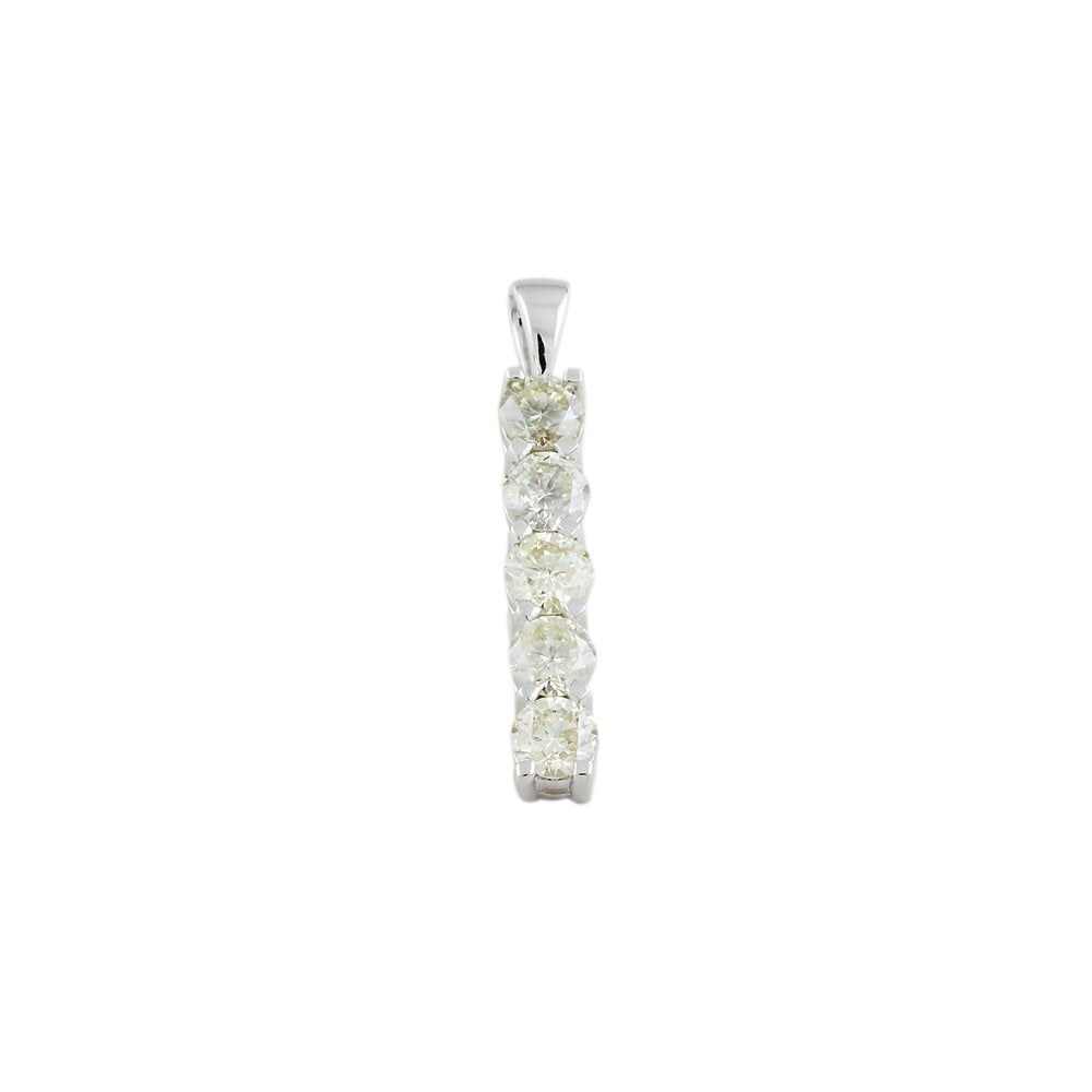 9ct White Gold 1.80ct Diamonds Five Stone Pendant