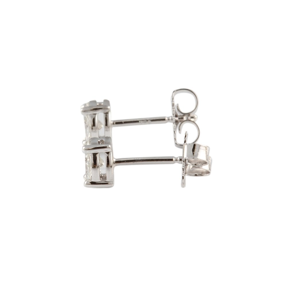 White Gold 0.65ct Round Brilliant and Marquise Diamonds Illusion Set Earrings