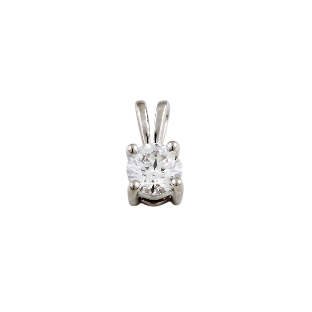 9ct White Gold 0.50ct Round Brilliant Cut Diamond Solitaire Pendant