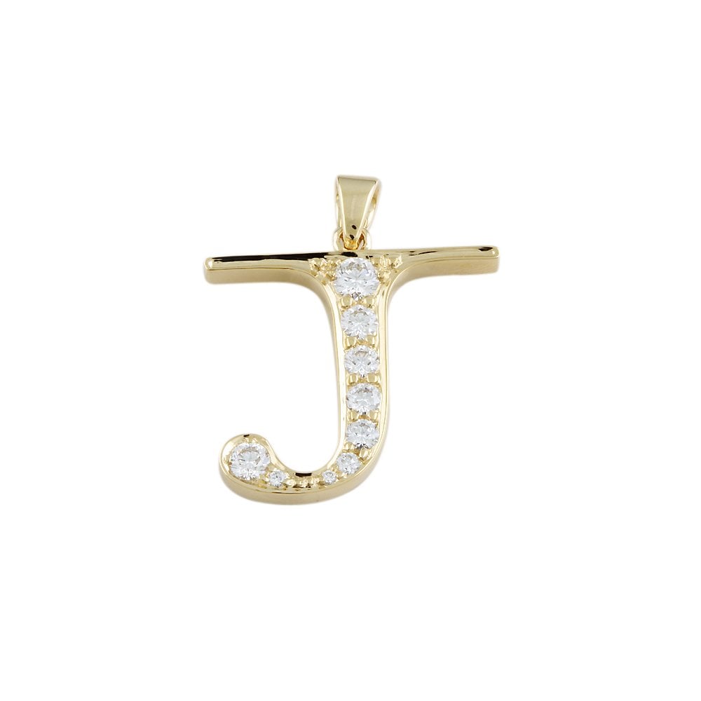 9ct Yellow Gold 0.65ct Round Brilliant Cut Diamonds Initial Pendant
