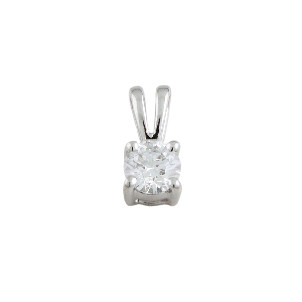 9ct White Gold Solitaire Pendant 0.25ct