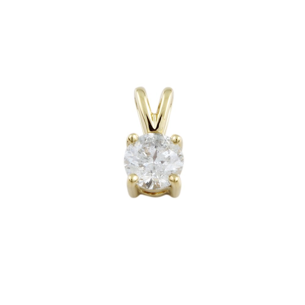 9ct Yellow Gold 0.70ct Round Brilliant Cut Diamond Solitaire Pendant
