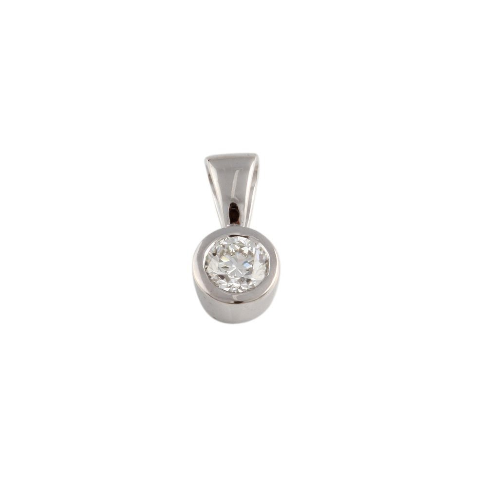 9ct White Gold Solitaire Pendant 0.10ct