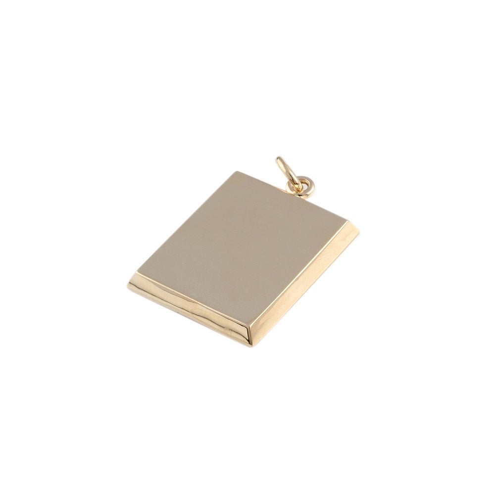 9ct Yellow Gold Solid Oblong Bar Pendant