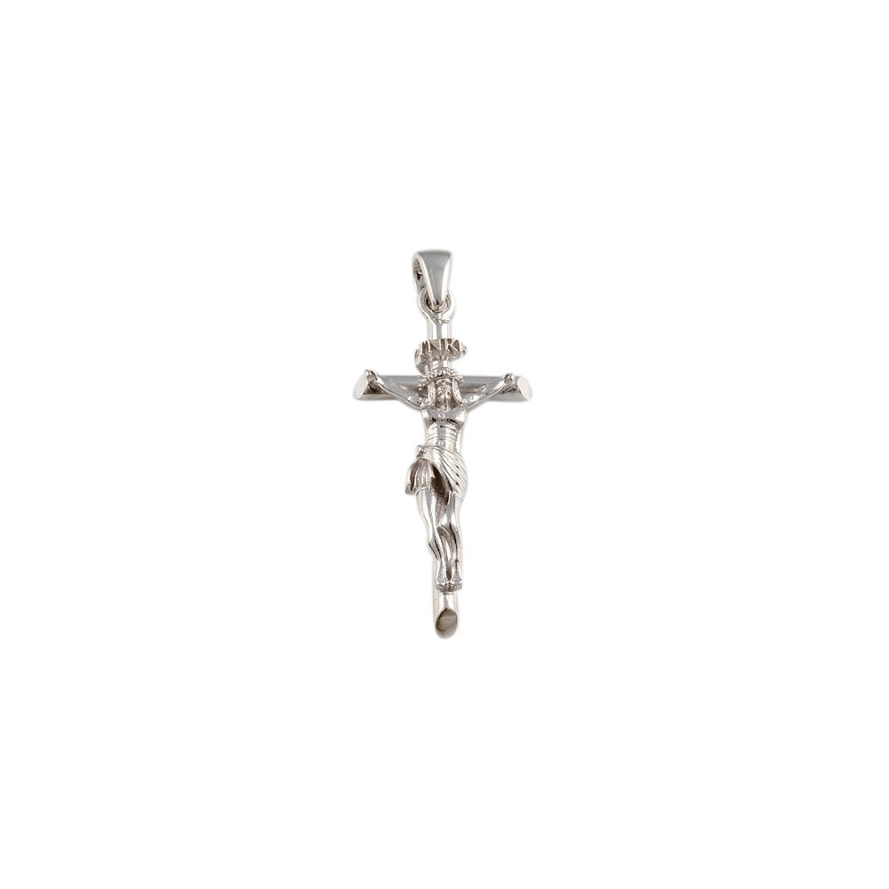 9ct White Gold Crucifix Pendant