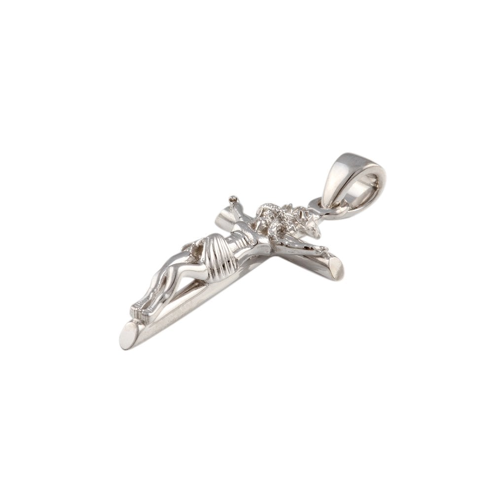 9ct White Gold Crucifix Pendant
