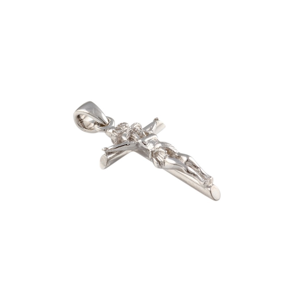 9ct White Gold Crucifix Pendant