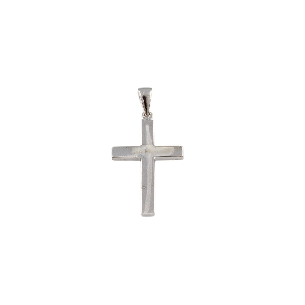 9ct White Gold Cross Pendant