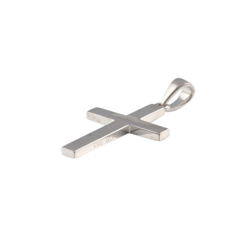 9ct White Gold Cross Pendant