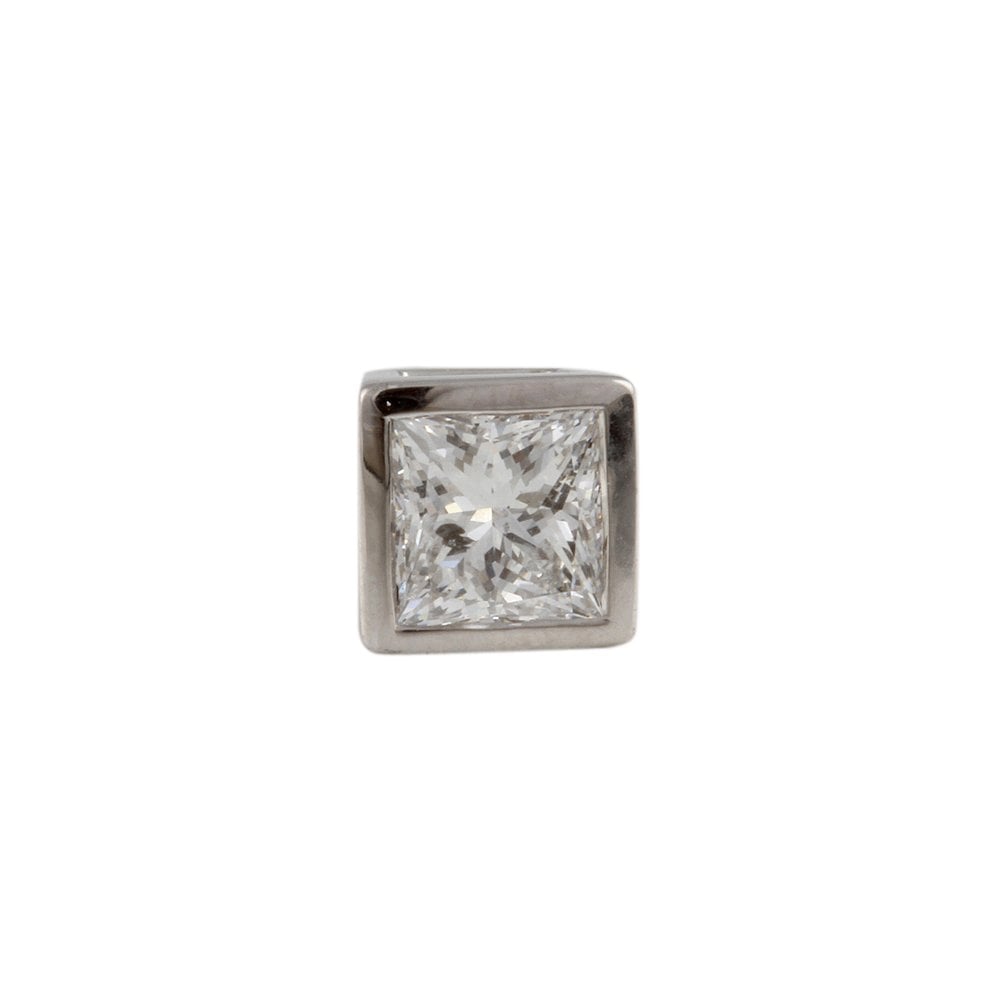 9ct White Gold 0.70ct Princess Cut Diamond Solitaire Pendant