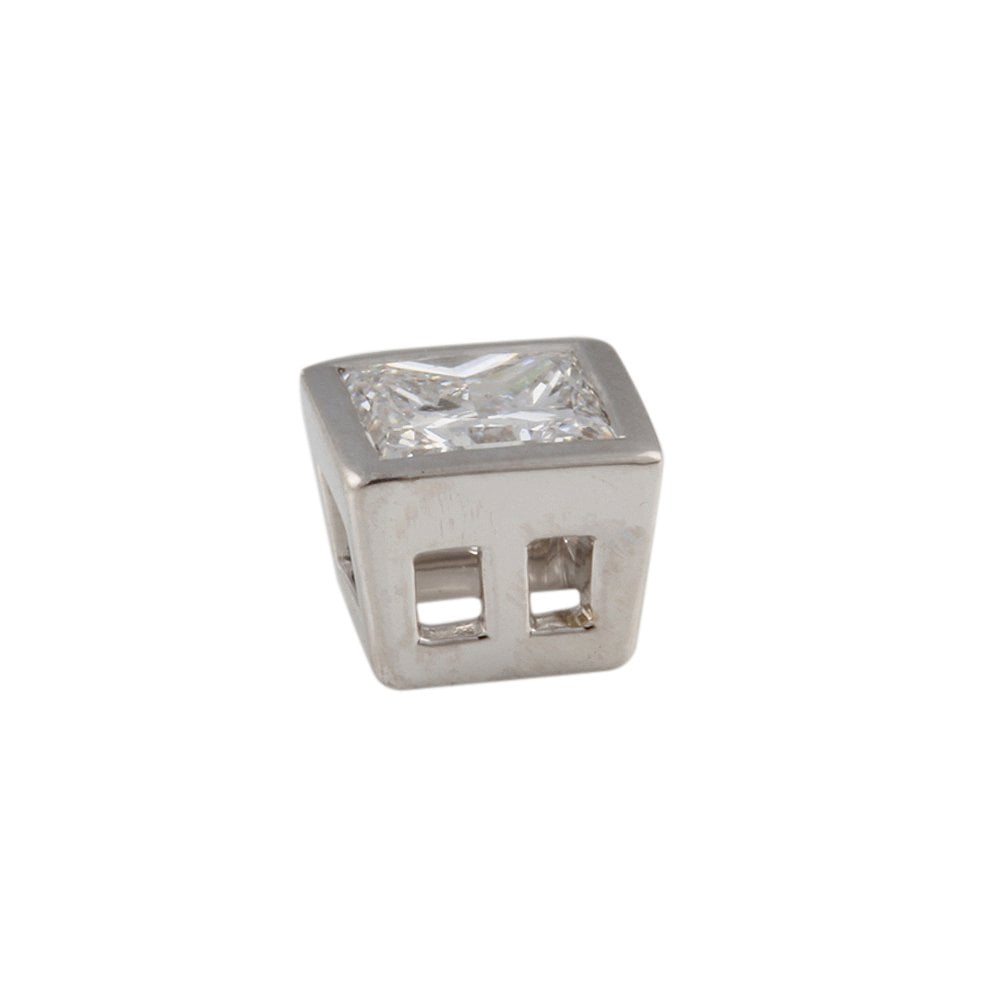 9ct White Gold 0.70ct Princess Cut Diamond Solitaire Pendant