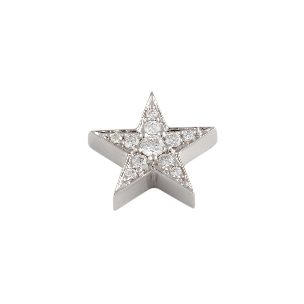 9ct White Gold Diamond Set Star Pendant 0.27ct