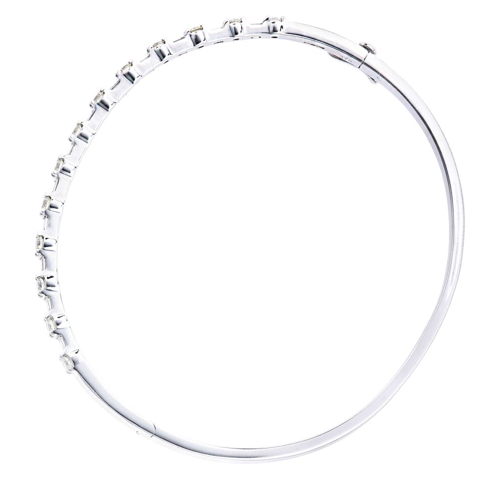SPARKLD 9ct White Gold 1.15ct Diamond Bangle