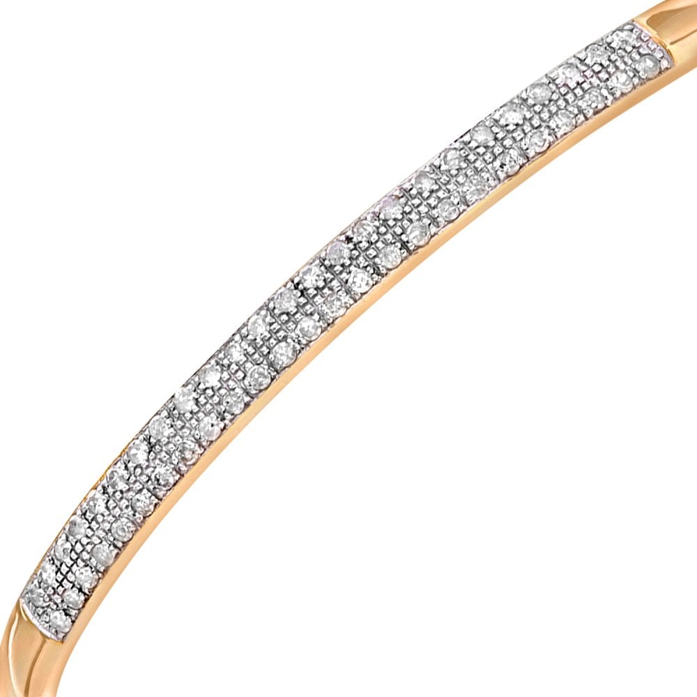 SPARKLD 9ct Yellow Gold 0.50ct Diamond Bar Bangle