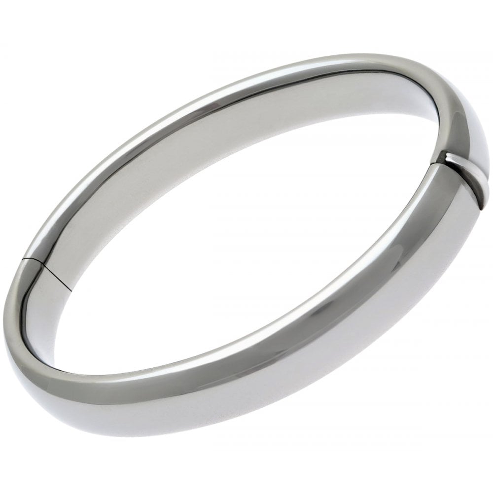 SPARKLD Black Rhodium Plated Silver Domed Bangle ct  Diameter 60mm