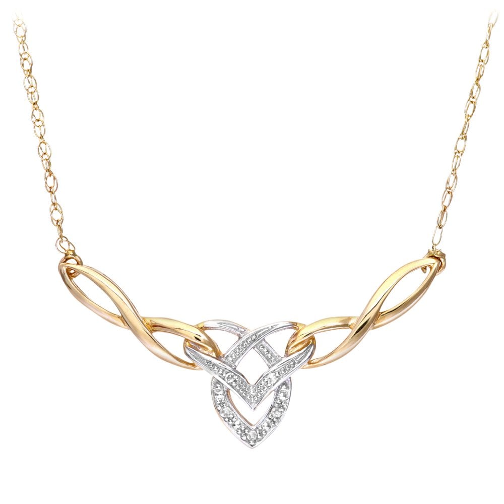 SPARKLD 9ct Yellow Gold 0.02ct Diamond Heart Necklace