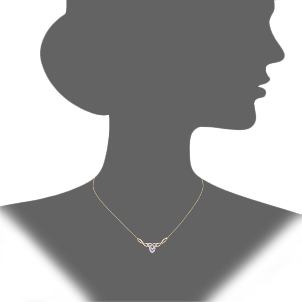 SPARKLD 9ct Yellow Gold 0.02ct Diamond Heart Necklace