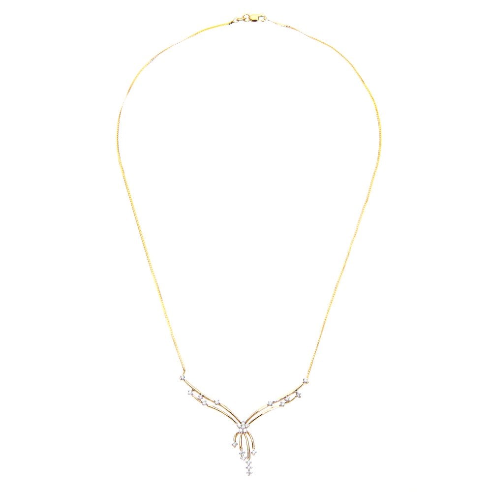 SPARKLD 9ct Yellow Gold 0.33ct Diamond Necklace
