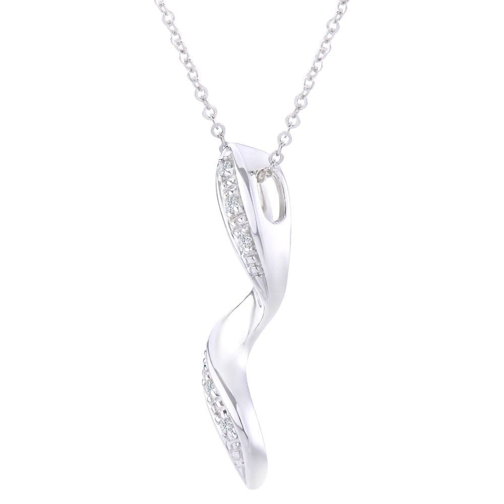 SPARKLD 9ct Yellow Gold 0.02ct Diamond Drop Pendant + 18" Trace Chain