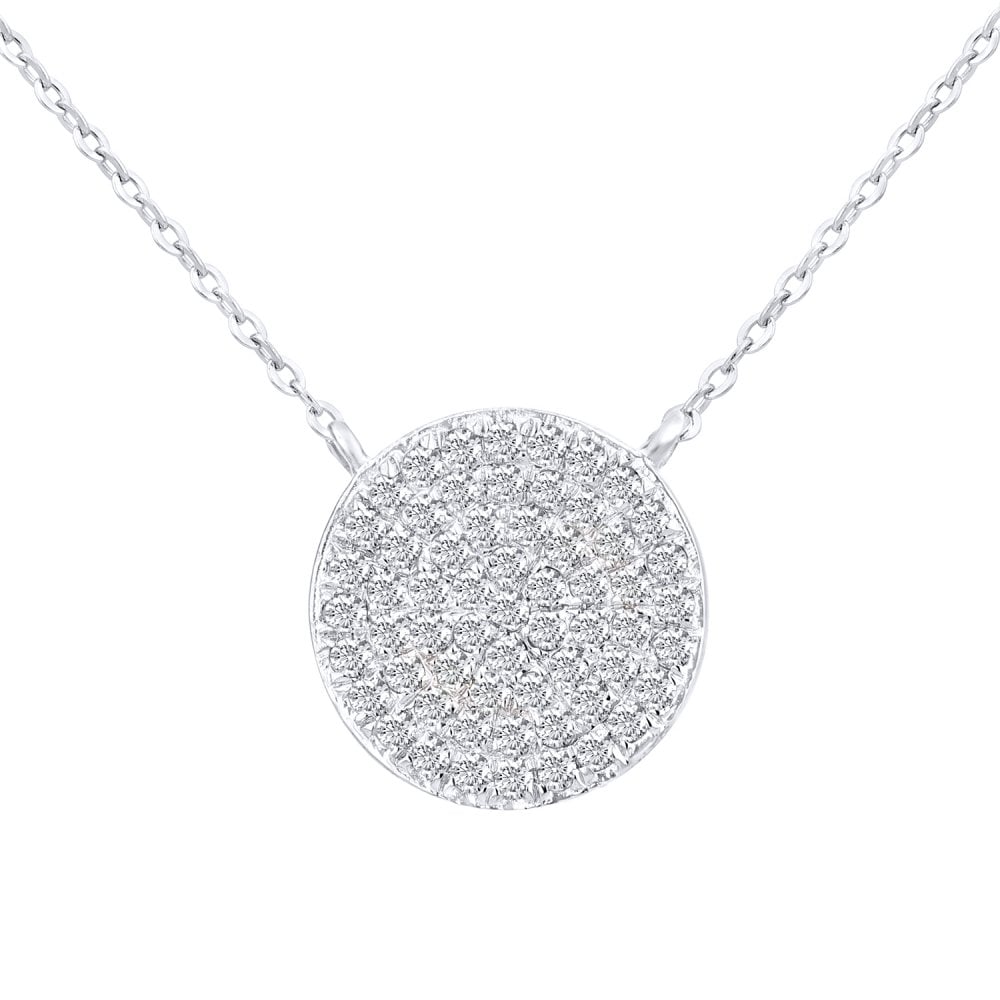 SPARKLD 9ct White Gold 0.20ct Diamond Halo Necklace