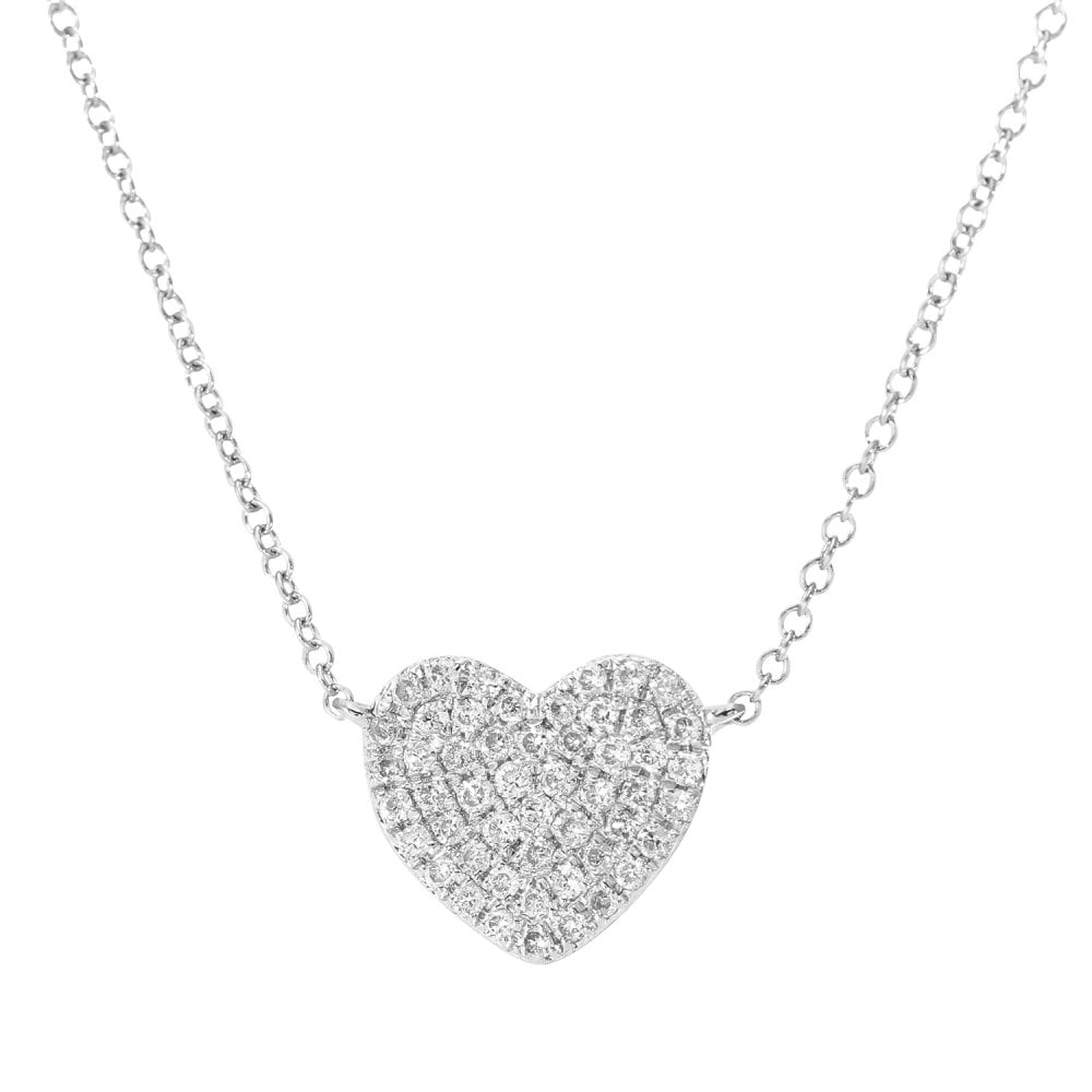 SPARKLD 9ct White Gold 0.15ct Diamond Heart Necklace