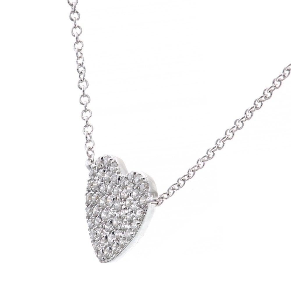 SPARKLD 9ct White Gold 0.15ct Diamond Heart Necklace