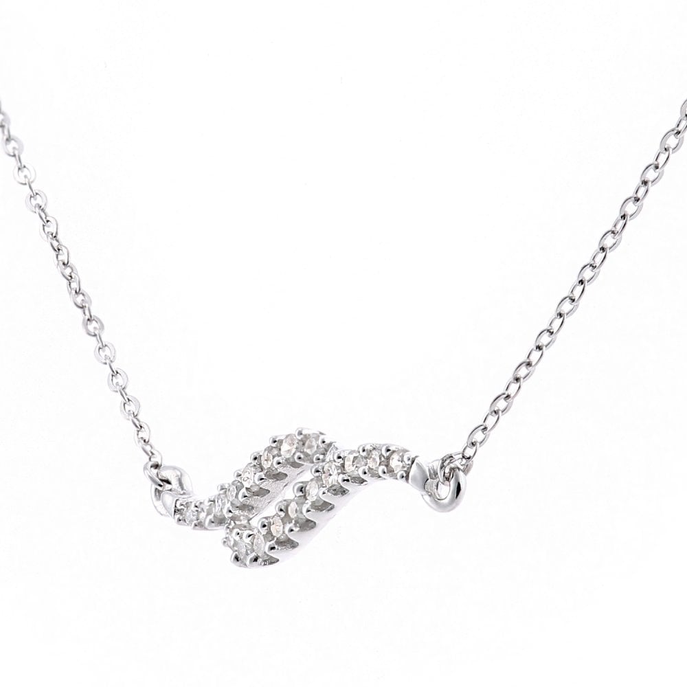 SPARKLD 9ct White Gold 0.10ct Diamond Necklace