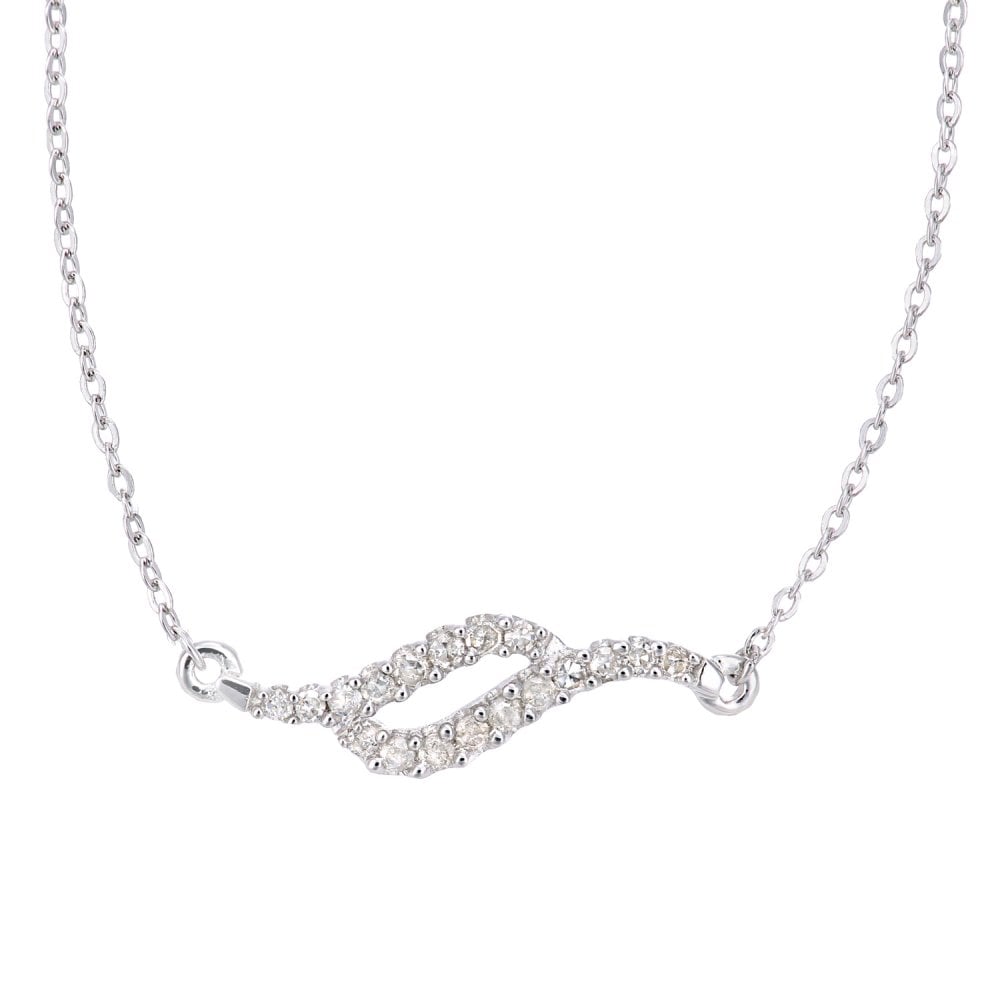 SPARKLD 9ct White Gold 0.10ct Diamond Necklace