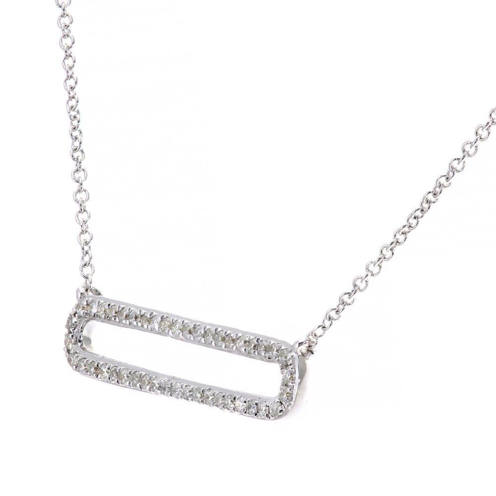 SPARKLD 9ct White Gold 0.12ct Diamond Necklace